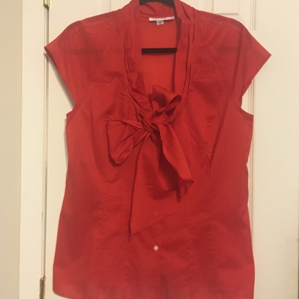 Red cotton Calvin Klein blouse in Large